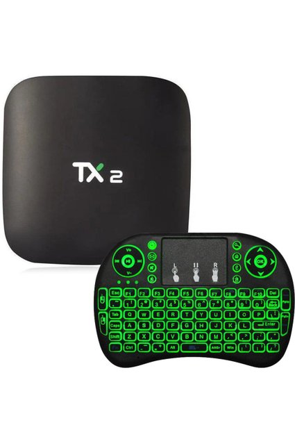 TV Box Android Tanix TX2 + Teclado USB Sem Fio Com Touchpad
