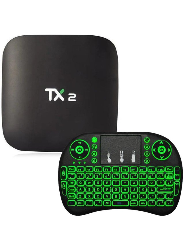 TV Box Android Tanix TX2 + Teclado USB Sem Fio Com Touchpad