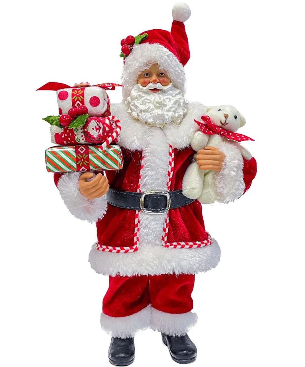 Boneco Papai Noel Tradicional Coleção Presente Ursinho 30cm